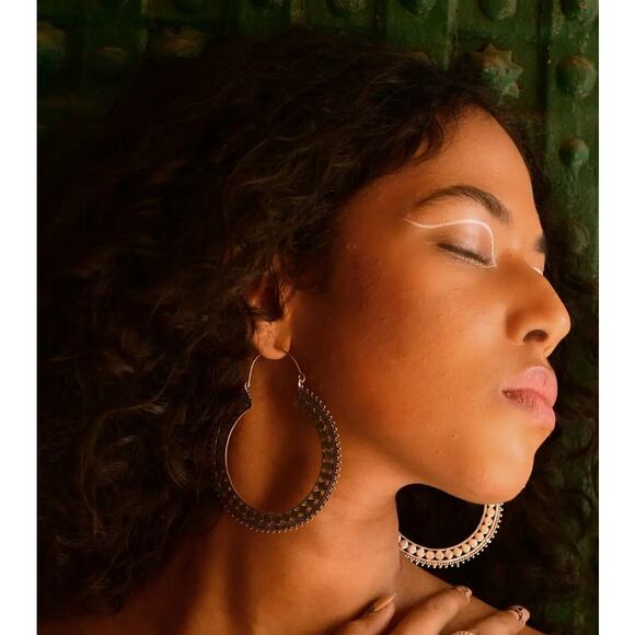 Alina Silver Hoops - Picture 2 of 3